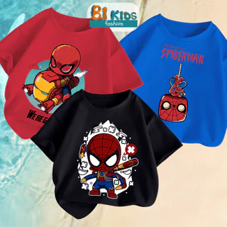 Áo thun bé trai hình spiderman, ironman bé trai chất vải 100% cotton tự nhiên Bi Kids New colection 4