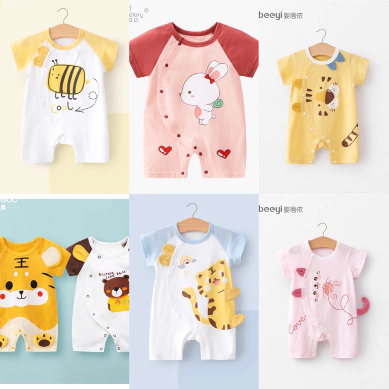 Body cộc tay in hình thú chất cotton cao cấp cho bé 3-12kg...