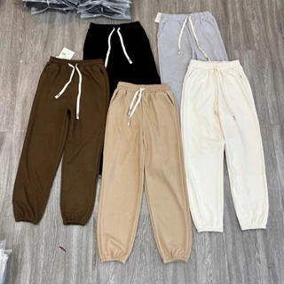 A15 Quần Jogger nỉ tăm Unisex Nam Nữ,Quần Ống Rộng Cạp Chun Bo Gấu Chất Vải Nỉ tăm Dày Dặn Cao Cấp Loại 1 - JUDIE.Closet