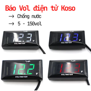 Đồng hồ báo Volt Koso bản cao cấp 5-150 vol cho xe điện xe máy có chống nước