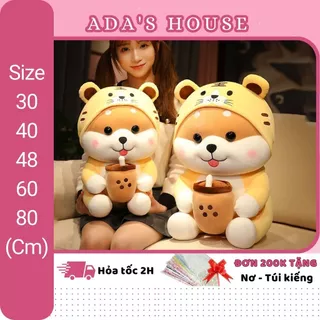 (HCM-Hỏa tốc 2H) Gấu bông chó Shiba ôm trà sữa mềm mại dùng làm quà tặng đủ kích thước ADA'S HOUSE