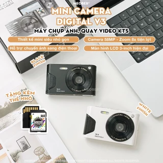 [Tặng thẻ nhớ] Máy ảnh kĩ thuật số digital mini camera v3 - quay, chụp 58MP, siêu mỏng nhỏ gọn by MèoBer