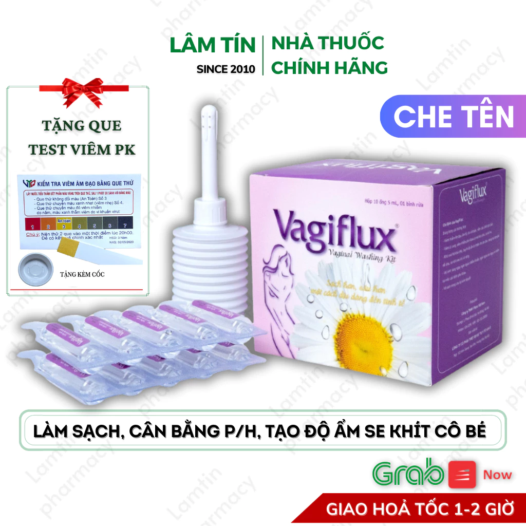 ✅(Chính Hãng) Vagiflux Bình Thụt Rửa Vệ Sinh Phụ Nữ - 1 Bình Tặng 10 ống muối giúp vệ sinh giảm ngứa cho cô bé