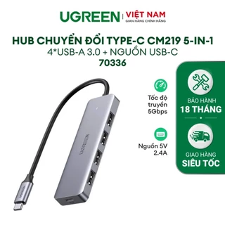 HUB bộ chia 4 cổng USB 3.0 từ Type C chính hãng Ugreen 70336 CM219 - Bảo hành 18 tháng ..
