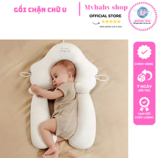 Gối chặn chữ U cao cấp  cho bé (chống giật mình + chống méo đầu, có dây rút điều chỉnh ...),Gối ôm 2 trong 1