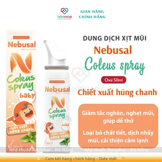 Xịt mũi cho bé Nebusal húng chanh - Nebusal Coleus Spray - Giảm sổ mũi, nghẹt mũi từ thiên nhiên - Chai 50ml