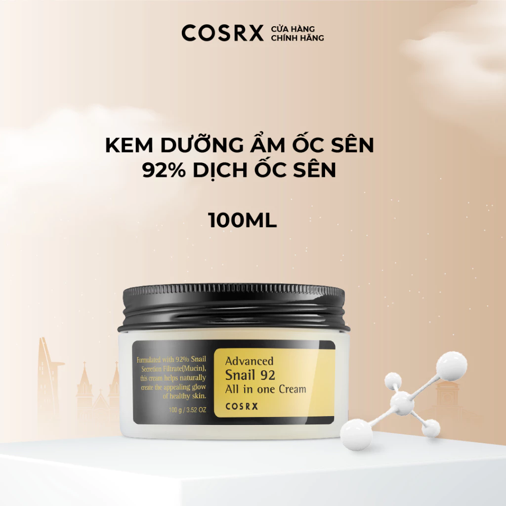 Kem dưỡng ẩm ốc sên phục hồi, ngăn ngừa nếp nhăn lão hóa COSRX Advanced Snail 92 CreamAll