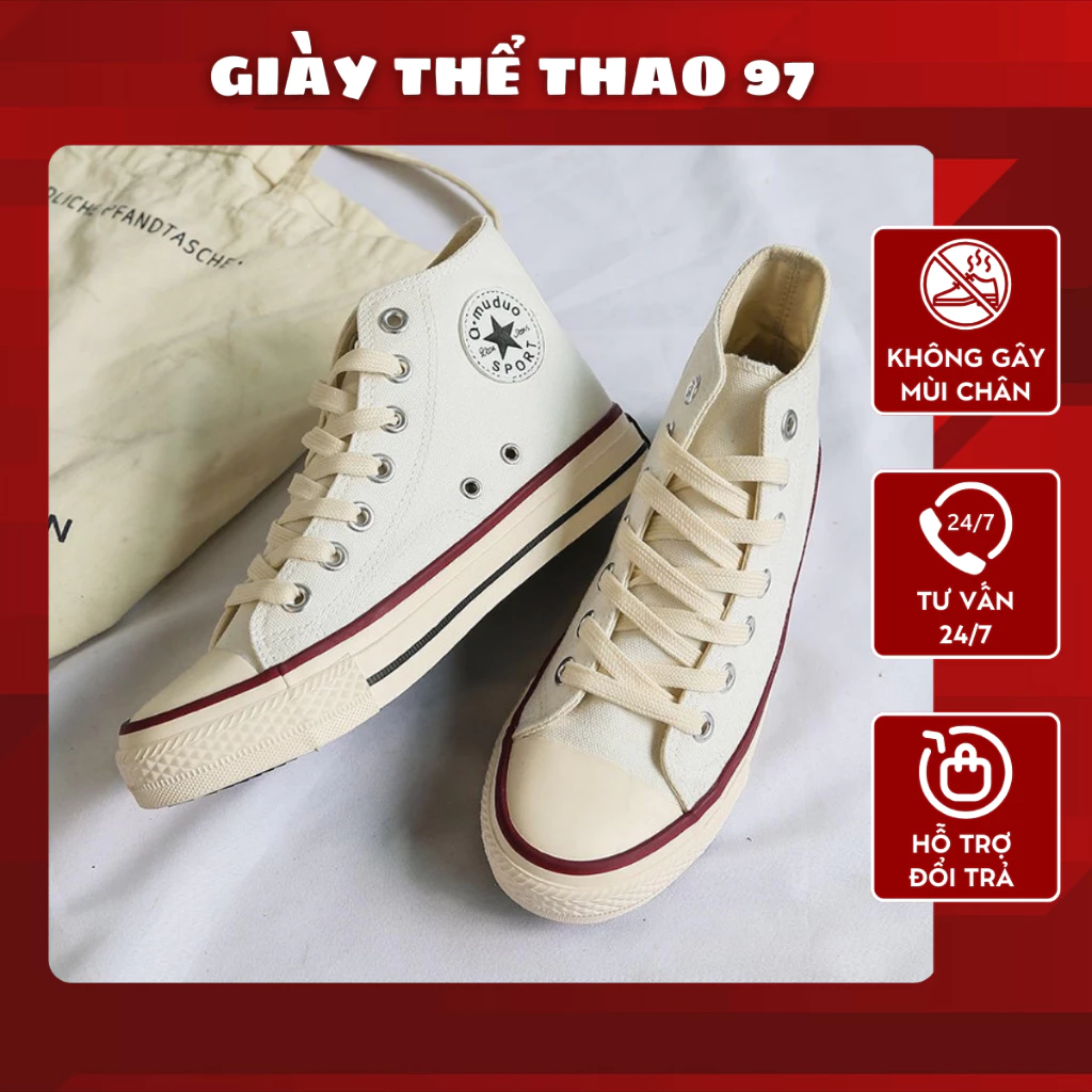 Giày thể thao basic đi học đi chơi cv 1970 cao cổ trắng kem cho nam nữ Full Box đủ size 36-43 bản đẹp thời trang