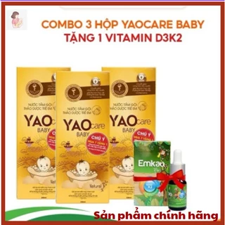 Combo 3 Chai Nước Tắm Thảo Dược Yaocare Baby tặng 1 Hộp Vitamin D3K2