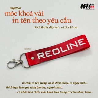 MÓC KHOÁ VẢI IN TÊN CÁ NHÂN THEO YÊU CẦU ( RED ) - in tên cá nhân, sđt, năm sinh...