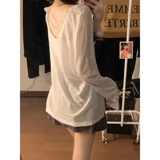 Áo pull giấy mỏng kiểu đan lưng  dáng thụng oversize