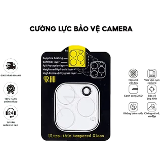 Kính Cường Lực Camera Cho Iphone 11-12-13-14-15-14promax-15promax-12promax- Bảo Vệ Toàn Diện Cho Camera