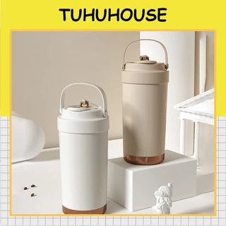 Ly giữ nhiệt khắc tên Legu 500ml có quai xách, bình nước giữ nhiệt nóng lạnh inox 316 cao cấp có ống hút – TUHUHOUSE