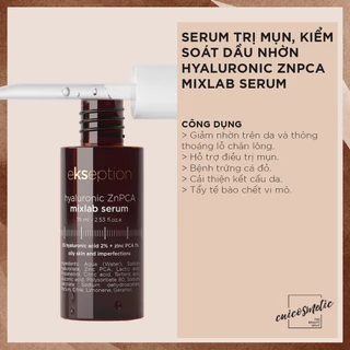 ekseption Hyaluronic ZnPCA Mixlab Serum - Giảm Mụn Trứng Cá, Kiểm Soát Dầu Nhờn, Se Lỗ Chân Lông