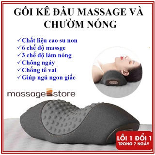 Gối Kê Đầu Tích Hợp Massage Và Chườm Nóng, Gối Ngủ Cao Su Non Thư Giãn Giảm Đau Tiện Lợi Chất Lượng Cao