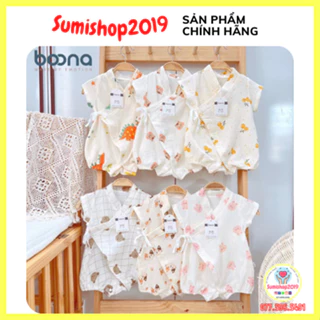 Bộ Kimono Boona cho bé 0- 6 tháng hiệu làm từ vải xô muslin cao cấp, siêu mềm