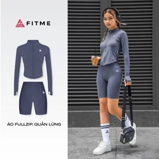 Bộ đồ tập thể thao áo khoác croptop, quần Legging biker Midnight Blue tập gym yoga thoáng mát