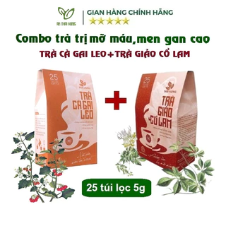 Combo Trà trị Máu nhiễm mỡ-Gan nhiễm mỡ-Men gan cao-Giảm cân: Trà Giảo cổ lam+Trà Cà gai leo