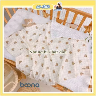 Chăn xô muslin hạt đậu BOONA cho bé sơ sinh vải nhung bi làm chăn hè thu [không kèm gối]