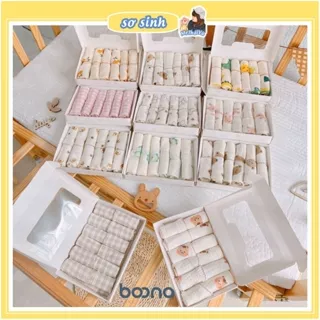 Khăn sữa Muslin Boona - Hộp 6 khăn xô sữa Muslin 2 lớp cao cấp mềm mịn cho làn da bé methaivu