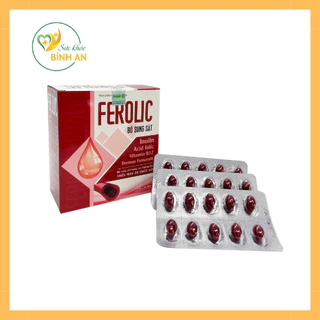 Bổ Sung Sắt cho Mẹ bầu và em bé_Viên uống FEROLIC bổ sung Sắt, Acid folic, Vitamin B12 Thiếu Máu