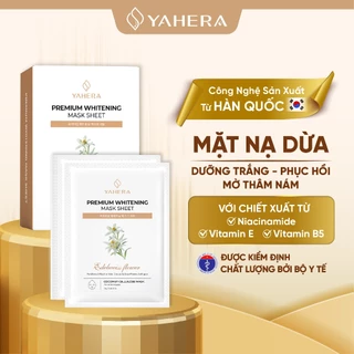 Hộp 10 Mặt nạ dừa dưỡng trắng da cao cấp YAHERA Premium Whitening Mask Sheet  da phục hồi da 25g