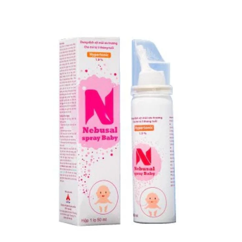 Xịt Mũi Ưu Trương Nebusal Spray 1.9% Giảm Nghẹt Mũi, Sổ Mũi Cho Trẻ Từ 3 Tháng Tuổi Và Người lớn 50ml