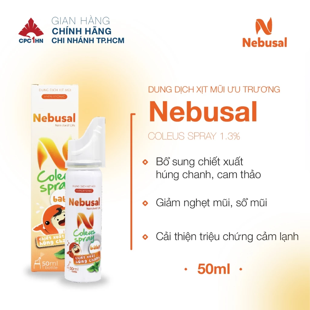 Xịt mũi Tinh Dầu Húng Chanh CPC1HN NEBUSAL COLEUS SPRAY 1,3% - Lọ 50 ml