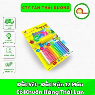 Đất Sét - Đất Nặn 12 Màu Có Khuôn Hàng Thái Lan