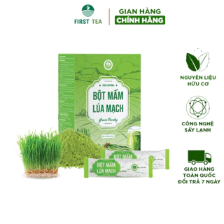 Bột Mầm Lúa Mạch Sấy Lạnh Nguyên Chất First Tea ( 2,5 gam x 20 gói ) giúp bổ sung chất xơ và các vitamin thiết yếu.