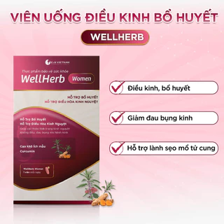 Viên Uống Điều Kinh Wellherb - Điều Hòa Kinh Nguyệt, Giảm Đau Bụng Kinh - Hộp 30 viên