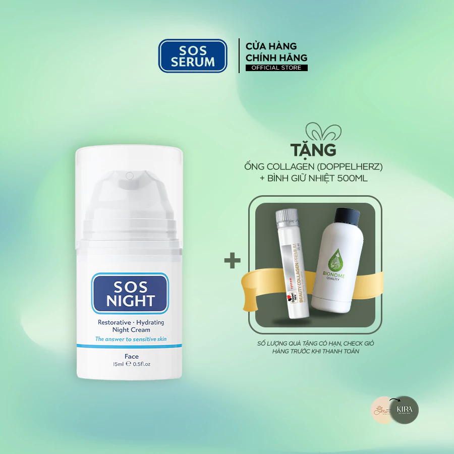 Kem dưỡng da ban đêm phục hồi, tái tạo SOS NIGHT Đức [SOS SERUM]