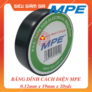 Băng keo điện MPE dài 18 mét màu đen - băng dính điện MPE