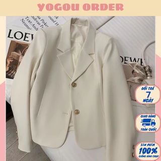 Áo Vest Quảng Châu vạt bầu tone màu Pastel hoạ tiết trơn phối cúc vàng- Yogou Order