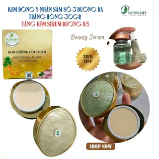 Kem face 30gr dưỡng da trắng hồng collagel nhân sâm số 3 tặng serum b5 Căng bóng, se khít chân lông