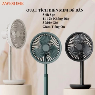 Quạt Tích Điện Mini Để Bàn SOLOVE F5P - Pin Trâu Sử Dụng Đến 11h - Có Chỉnh Chiều Cao - Hạn Chế Tiếng Ồn