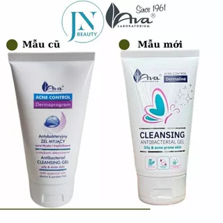 Sữa rửa mặt cho da dầu,mụn AVA ACNE CONTROL Dermaline antibacterial cleansing gel 150ml jnbeauty