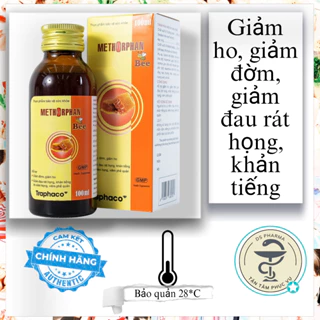 Siro Methorphan Bee Traphaco hỗ trợ giảm ho, giảm đờm, viêm họng (100ml)