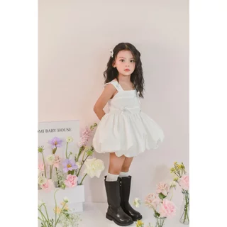 Váy công chúa cho bé gái đầm Aimee - Đầm bí nơ tim Trắng HOMI BABY HOUSE đầm công chúa