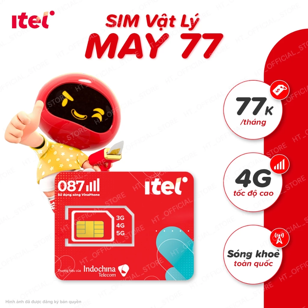 Sim 4G iTel May 77 - Sim Data Tốc Độ Cao