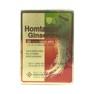 Homtamin Ginseng bổ sung vitamin và khoáng chất, giảm mệt mỏi (12 vỉ x 5 viên) VITA PLUS
