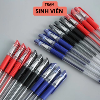 Combo Bút Bi Nước Văn Phòng Ngòi 0.5mm Xanh Đen Đỏ, Bút Mực Gel Học Sinh - Trạm Sinh Viên.