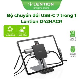 Bộ Chuyển Đổi Đa Năng USB Type-C 7 in 1 Lention D42HACR Có Chân Đế,Tương Thích với iPad Pro 10.5 /11/12.9 2018-2020