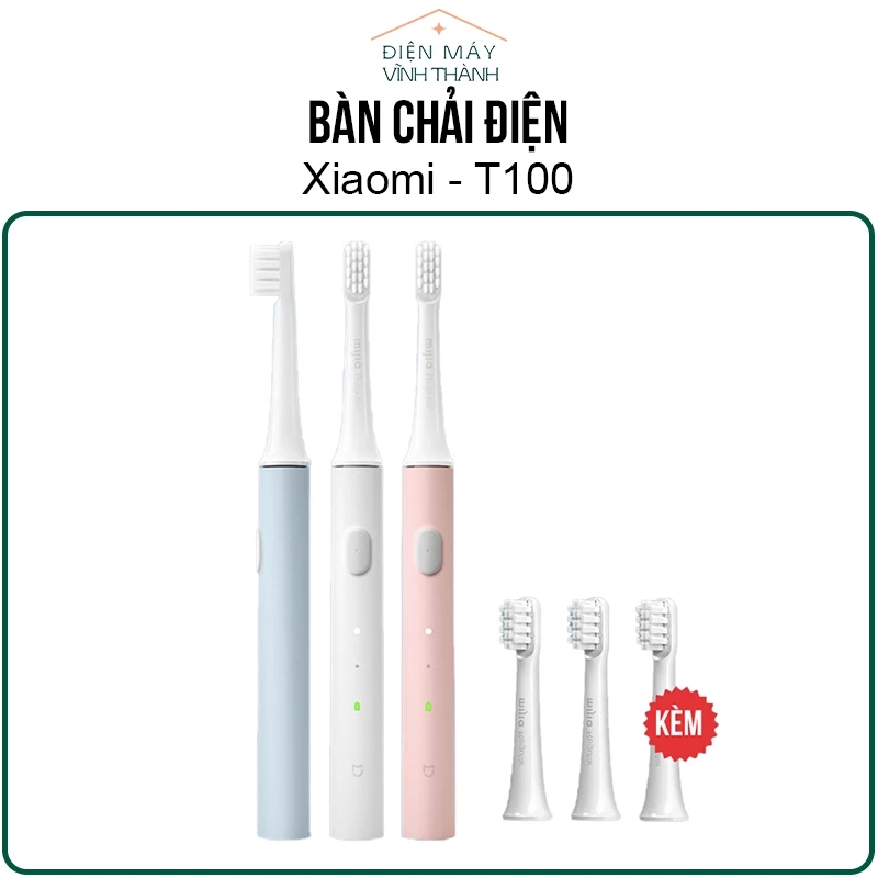 Bàn Chải Điện Xiaomi Mijia T100 Bàn Chải Đánh Răng Bảo Vệ Nướu, Pin Sạc, Kháng Nước Ipx7 Đầu Chải Siêu Mềm