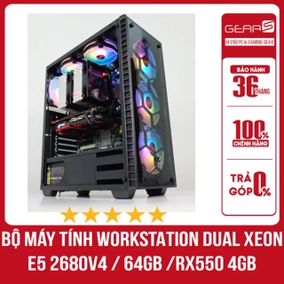 Bộ máy tính WORKSTATION DUAL XEON E5 2680v4 / 64GB /RX550 4GB GDDR5