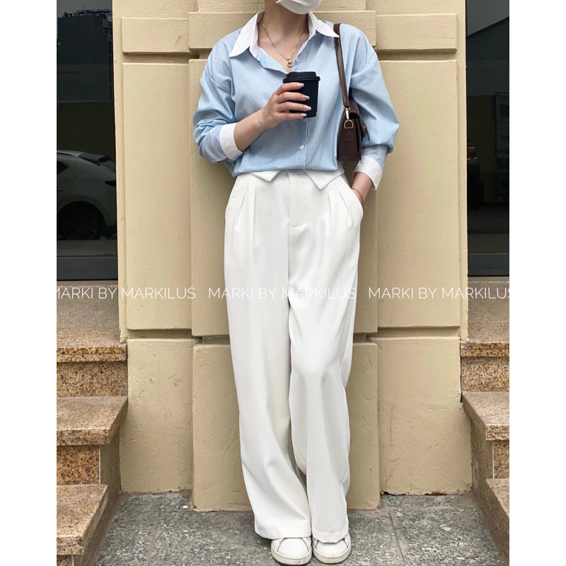 QUẦN ỐNG SUÔNG CULOTTES CẠP LẬT