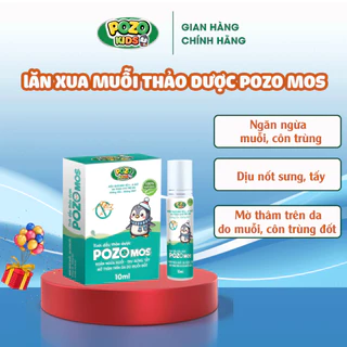 Lăn xua muỗi, côn trùng PozoMos 10ml giúp đuổi muỗi, dịu sưng, tấy, làm mờ vết thâm trên da cho trẻ em và người lớn