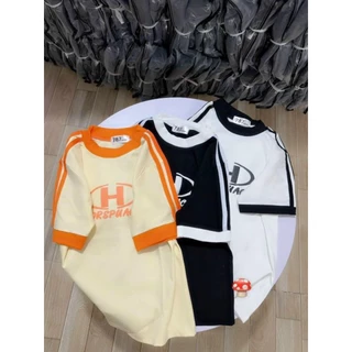 Áo Thun Babytee Phối Viền Vai Chữ H From Dáng Vừa Dễ Mặc Phong Cách Trẻ Trung