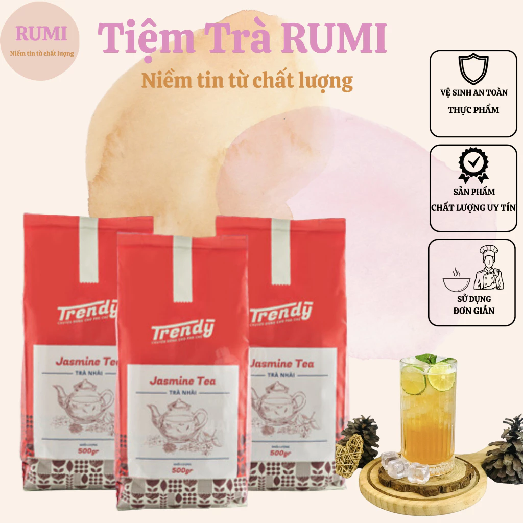 Trà Nhài Trendy 500gr - Trà pha chế Việt Nam nguyên chất - Nguyên liệu pha chế đồ uống chuẩn vị