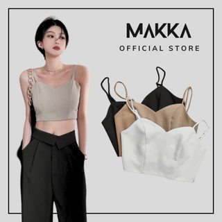 Áo croptop nữ MAKKA áo cúp ngực 2 dây có dây chun điều chỉnh phía sau 3006